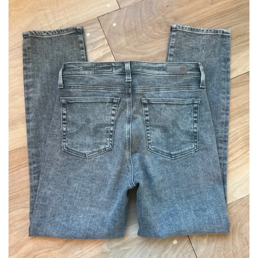 AG Adriano Goldschmied Mari High Rise Slim Straight Faded Grey Jeans 30 Stretch - Picture 12 of 13